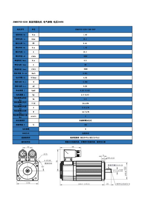 溫州直流伺服電機型號參數