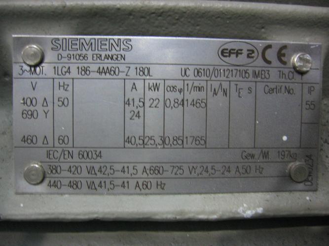西門子電機中國有限公司，西門子電機銘牌解讀圖片