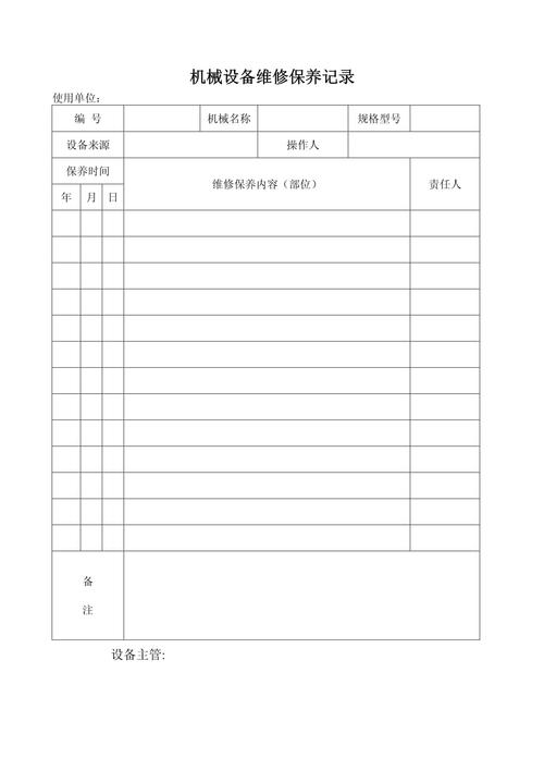 工業機器人維修記錄表
